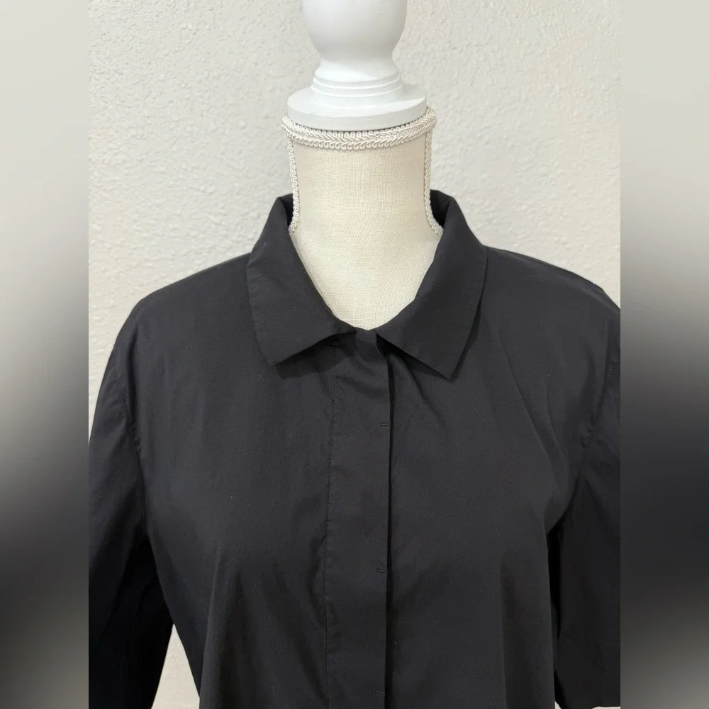 Lafayette 148 New York Plus Marla Blouse Women's Black XL - Picture 5 of 10